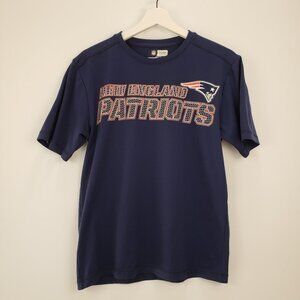 New England Patriots Shirt Kids Large Blue Short Sleeve NFL Team Apparel TX3Cool